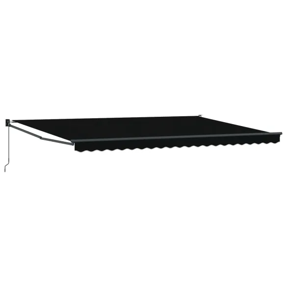 Marchiză Retractabilă Manuală 5x3m Negru - Umbră Exterior | vidaXL