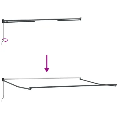 Marchiză Retractabilă Manuală 5x3m Negru - Umbră Exterior | vidaXL