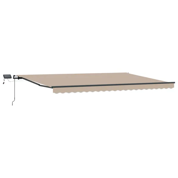 Marchiză Manuală Retractabilă cu LED 5x3m Bej - VidaXL