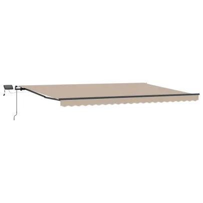 Marchiză Manuală Retractabilă cu LED 5x3m Bej - VidaXL