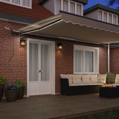 Marchiză Automată LED Bej 500x300 cm - Material Înlocuire