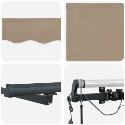 Marchiză Automată LED Bej 500x300 cm - Material Înlocuire