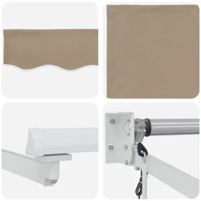 Material Marchiză Retractabilă Automată 5x3 m Bej | vidaXL
