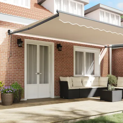 Marchiză Retractabilă Automată Bej 500x300 cm - Material Cadru