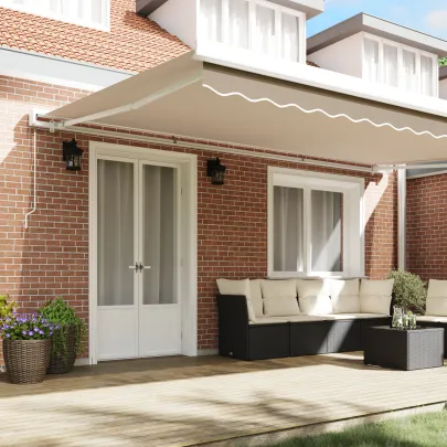 Cort Retractabil Manual 5x3 m Bej - Material Înlocuire