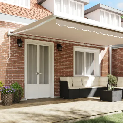 Material înlocuire marchiză retractabilă 5x3 m Bej | vidaXL
