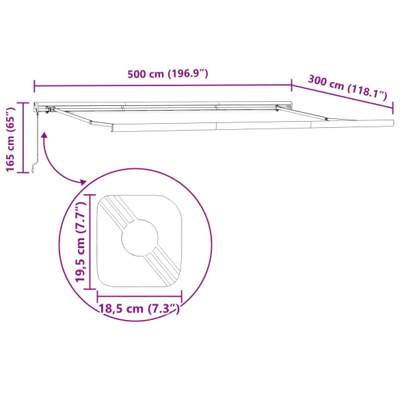 Pânză de înlocuire marchiză retractabilă 500x300 cm Bej