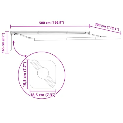 Pânză de înlocuire marchiză retractabilă 500x300 cm Bej