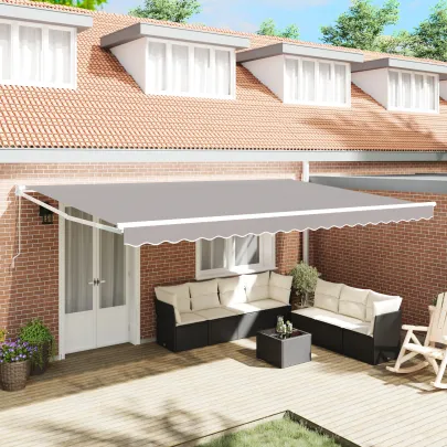 Marchiză retractabilă manuală gri 500x300 cm - Material