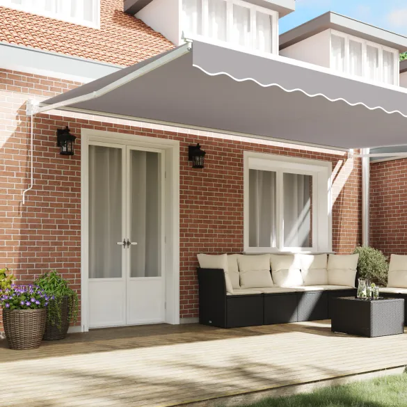 Marchiză retractabilă manuală gri 500x300 cm - Material