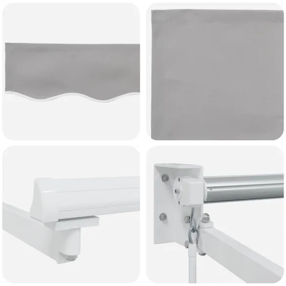 Marchiză retractabilă manuală gri 500x300 cm - Material