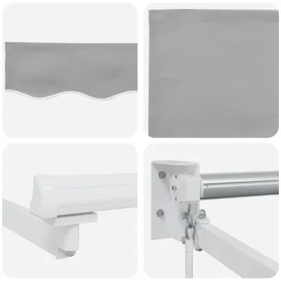 Marchiză retractabilă manuală gri 500x300 cm - Material