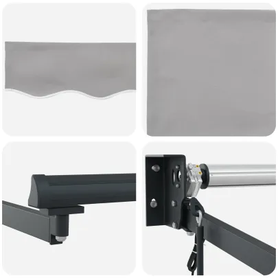 Material Marchiză Automată 5x3 m Gri | Ușor de Montat