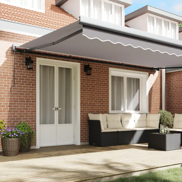 Marchiză Manuală Retractabilă 5x3 m Gri Deschis - Umbră Exterioară