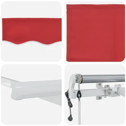 Marchiză Retractabilă Roșie 500x300 cm - Umbră Exterioară