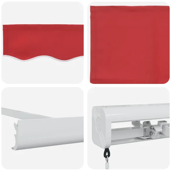 Marchiză retractabilă manuală roșie 5x3 m | vidaXL