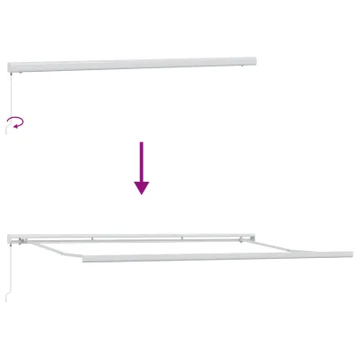 Marchiză retractabilă manuală roșie 5x3 m | vidaXL