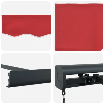 Marchiză Manuală Retractabilă Roșie 5x3 m - Material Schimb