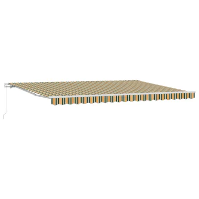 Marciză Manuală Retractabilă Verde-Galben 5x3 m - Ușoară și Rezistentă