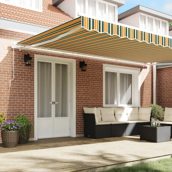 Marciză Manuală Retractabilă Verde-Galben 5x3 m - Ușoară și Rezistentă