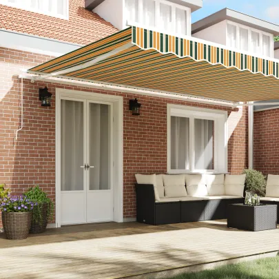 Marciză Manuală Retractabilă Verde-Galben 5x3 m - Ușoară și Rezistentă