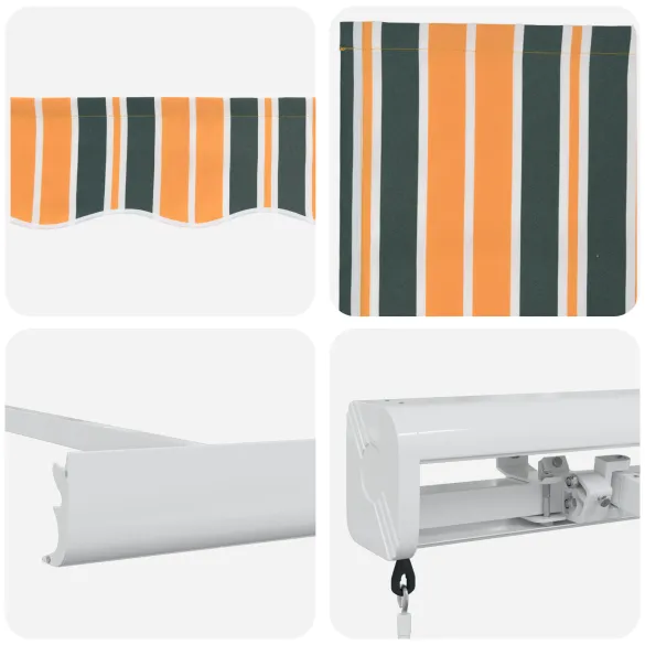 Marchiză Retractabilă Verde-Galben 500x300 cm | vidaXL