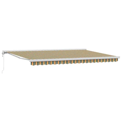 Marchiză Automată Retractabilă 5x3 m - Verde și Galben | vidaXL