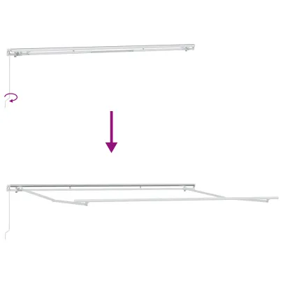 Marchiză Retractabilă Manuală Verde-Alb 5x3 m - Umbră Perfectă