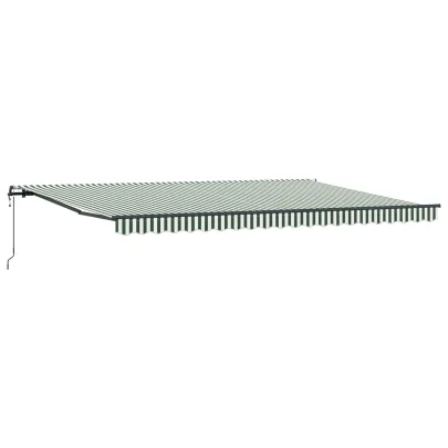 Terasă Retractabilă Automată Verde-Alb 500x300 cm | vidaXL