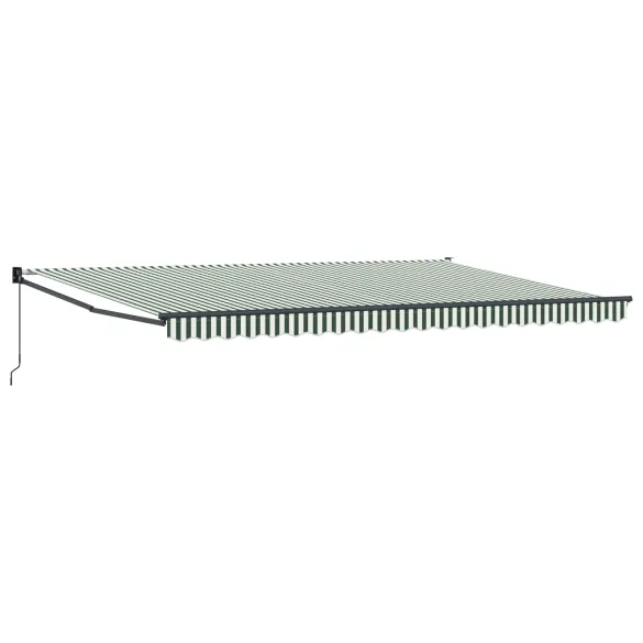 Marchiză retractabilă verde-alb 500x300 cm - Ușor de instalat