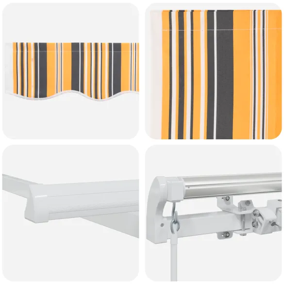 Marchiză Exterior Retractabilă Dungi 500x350 cm - vidaXL