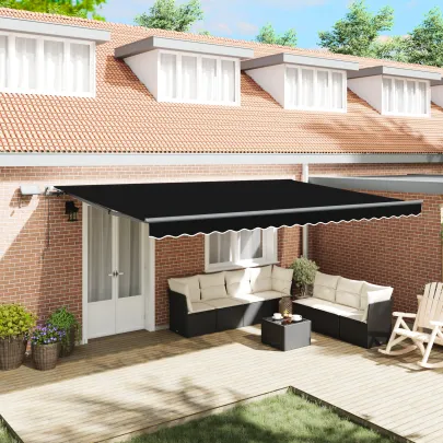 Marchiză Manuală Retractabilă cu LED 5x3.5m | vidaXL