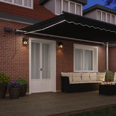 Marchiză Manuală Retractabilă cu LED 5x3.5m | vidaXL