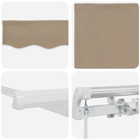 Marchiză Retractabilă Bej 5x3,5 m - Material Umbrar Exterior