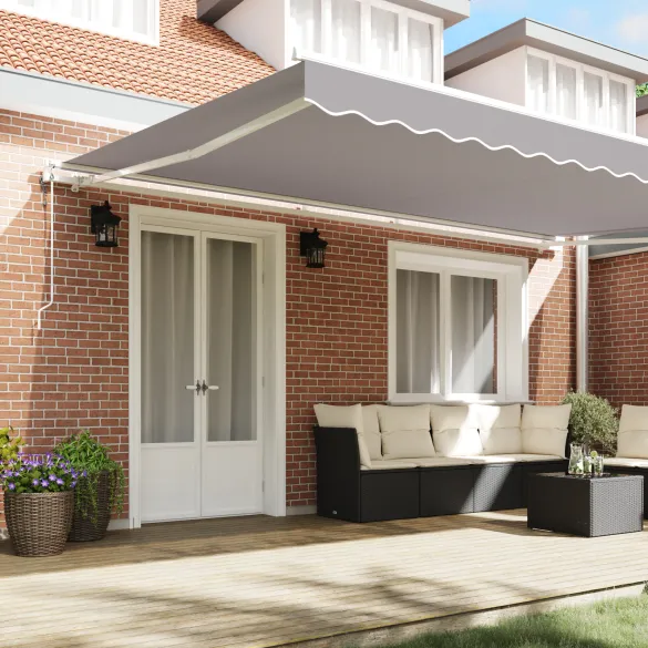 Marchiză Retractabilă Automată 5x3.5 m Gri - UMBRĂ EXTERIOARĂ
