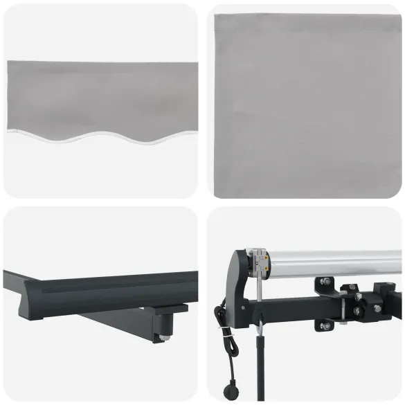 Marchiză Automată Retractabilă Gri 500x350 cm - Material Acril