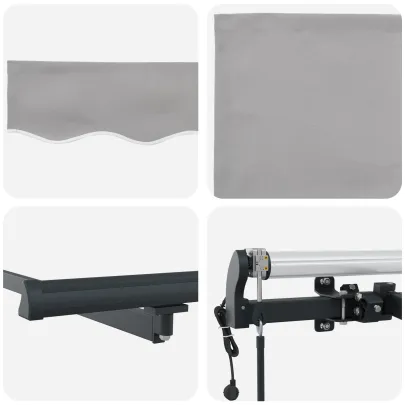 Marchiză Automată Retractabilă Gri 500x350 cm - Material Acril
