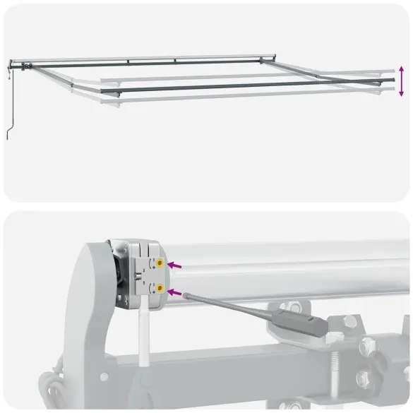 Marchiză Automată Retractabilă Gri 500x350 cm - Material Acril