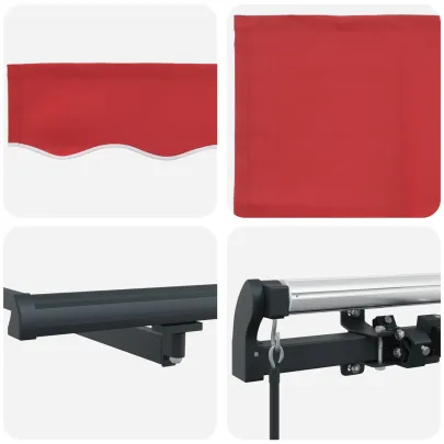 Marchiză Manuală Roșie 5x3.5 m - Acoperire Exterioară