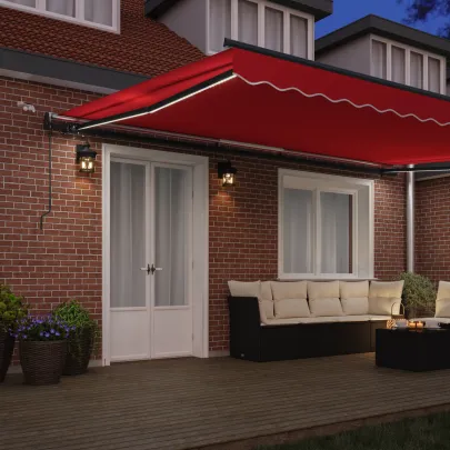 Marciză Retractabilă Automată cu LED Roșie 500x350 cm | vidaXL