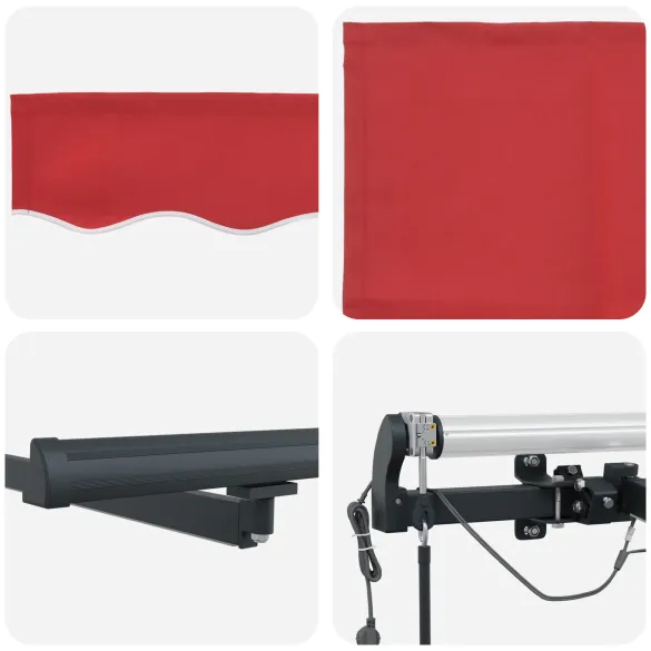 Marciză Retractabilă Automată cu LED Roșie 500x350 cm | vidaXL