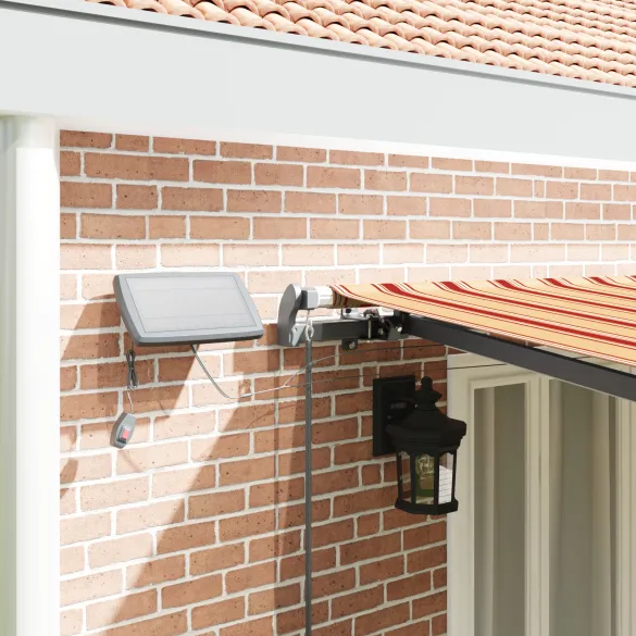 Marchiză Retractabilă Manuală cu LED Galben-Portocaliu 600x300 cm