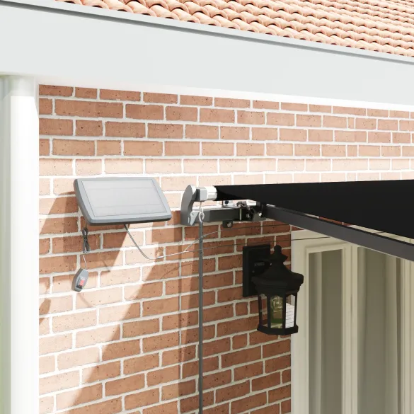 Marchiză Exterior cu LED 6x3m Negru - vidaXL