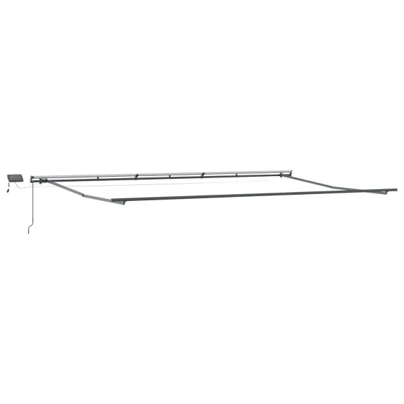 Marchiză Exterior cu LED 6x3m Negru - vidaXL