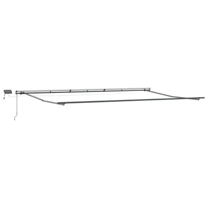 Marchiză Exterior cu LED 6x3m Negru - vidaXL