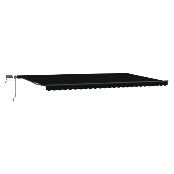 Marchiză Exterior cu LED 6x3m Negru - vidaXL