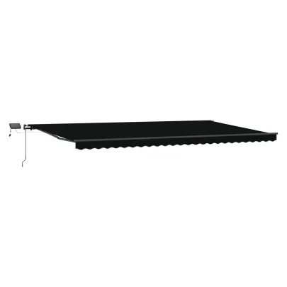 Marchiză Exterior cu LED 6x3m Negru - vidaXL