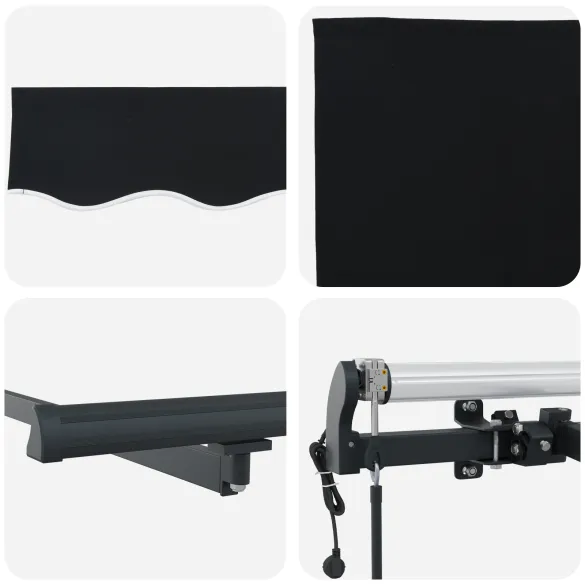Marchiză retractabilă automată neagră 600x300 cm - vidaXL