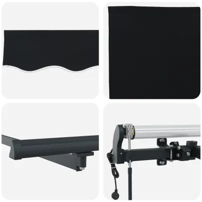Marchiză retractabilă automată neagră 600x300 cm - vidaXL