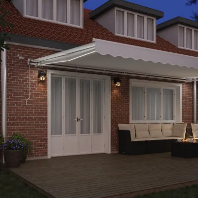 Marchiză Automată cu LED 6x3m - Material Alb | vidaXL